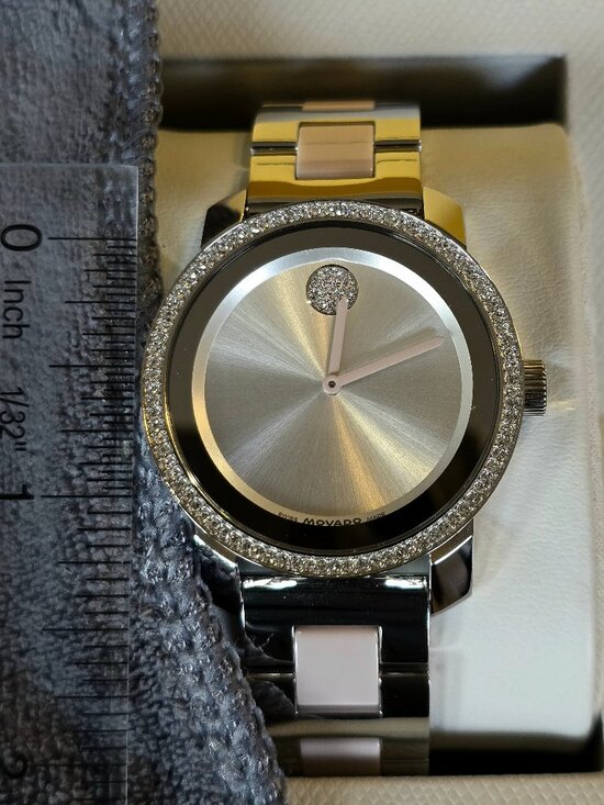 Movado Women\'s Watch, $995 MSRP, Swiss, Ceramic, Crystals, 36 mm, Bold, 3600881 main image 9